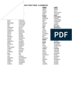 Missing Classmates As of March 16