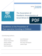 APA Guidelines On The Prevention of Postoperative Vomiting in Children