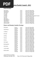 T-I-A Parish Meeting Dates and Venues