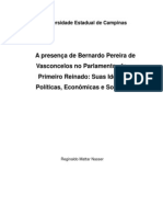 A Presença de Bernardo Pereira de Vasconcelos No Parlamento Do Primeiro Reinado