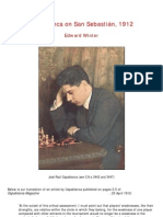 Edward Winter - Capablanca On San Sebastián, 1912