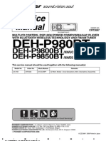 Service (Repair) Manual For Pioneer DEH-P9800BT