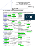Thi Thu Lan 1 Tieng Anh THPT Thanh Ba Nam 2012 Co Dap An