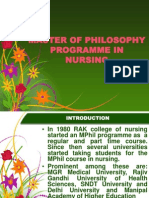 Master of Philosophy Programme in Nursing