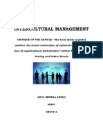 CRITIQUE OF THE ARTICLE: "The Local Selves of Global Workers: The Social Construction of National Identity in The Face of Organizational Globalization"