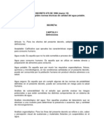 Decreto 475 Normas Técnicas de Calidad Del Agua Potable