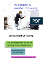 Development Implementation of Training