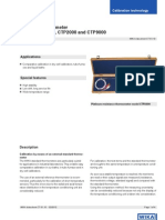 Standard Thermometer Models CTP1000, CTP2000 and CTP9000: Applications