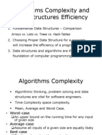 Algorithms Complexity and Data Structures Efficiency