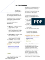 8 Strategies For Post Reading (Student Sheet)