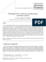 Managing IT For World-Class Manufacturing - The Indian Scenario