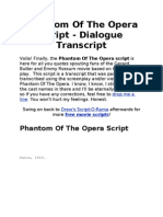 Phantom of The Opera Script