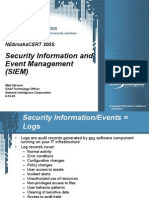 Security Information and Event Management (Siem) : Nebraskacert 2005