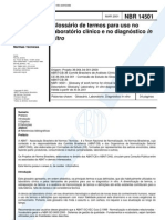 NBR 14501 - Glossario de Termos para Uso No Laboratorio Clinico e No Diagnostico in Vitro