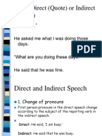 Direct and Indirect Speech - (With Examples and Exercises)