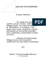 Certificado de Honorabilidad