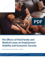 The Effects of Paid Family and Medical Leave On Employment Stability and Economic Security