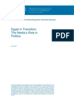 Egypt in Transition: The Media's Role in Politics: Middle East and North Africa Programme: Workshop Summary