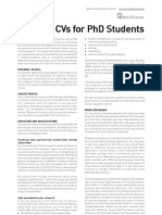 CVs For PHD Students