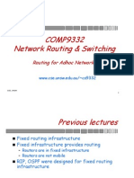 COMP9332 Network Routing & Switching: Routing For Adhoc Networks