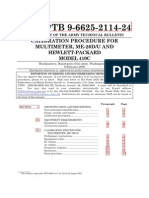 Calibration Procedure For Multimeter, Me-26D/U and Hewlett-Packard Model 410C