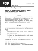 As 1012.18-1996 Methods of Testing Concrete Determination of Setting Time of Fresh Concrete Mortar and Grout