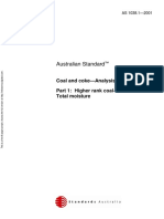 As 1038.1-2001 Coal and Coke - Analysis and Testing Higher Rank Coal - Total Moisture