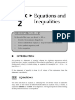 Topic 2 Equations and Inequalities