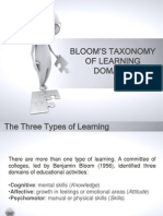 Bloom'S Taxonomy of Learning Domains