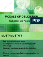 Modals Obligation Prohition and Permission