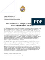 Como Contribuye El Enfoque de Competencias A La Seleccion de Recursos Humanos