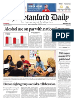 Alcohol Use On Par With National Average: The Stanford Daily T