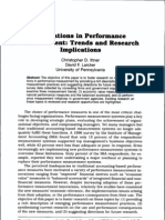 Innovation in Performance Measurement Trends and Research Implications