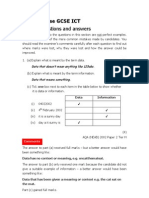 Sample Questions and Answers: Short Course GCSE ICT