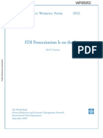 FDI Protectionism Is On The Rise: Policy Research Working Paper 5052