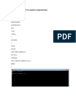 Wap To Find The Sum of Two Numbers Using Function