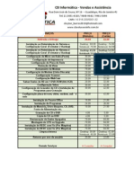 Tabela de Preços de Serviços de Infomatica - CB Informatica