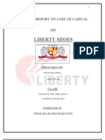 Liberty Shoes: Project Report On Cost of Capital