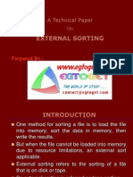 External Sorting: A Technical Paper