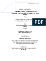 FYP-Equity Research Fundamental-Technical Analysis - Impact On Stock Prices-Reliance