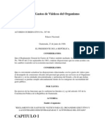 Reglamento de Gastos de Viáticos Del Organismo Ejecutivo