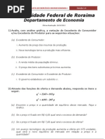 1° Lista de Exercícios Micro I