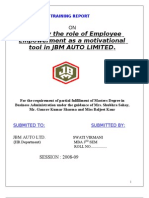 To Study The Role of Employee Empowerment As A Motivational Tool in JBM Auto Limited