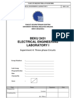 BEKU 2431 Electrical Engineering Laboratory I: Experiment 4: Three-Phase Circuits