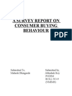 "A SURVEY REPORT ON CONSUMER BUYING BEHAVIOUR OF ICICI PRUDENTIAL" by Abhishek