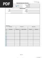 Receiving Inspection Instruction: Supplier Information