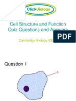 Cell Structure and Function Quiz Questions and Answers