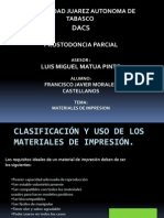 Clasificación y Uso de Los Materiales de Impresión