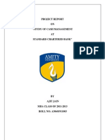 Project Report ON "Study of Cash Management AT Standard Chartered Bank"