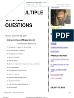 Engg Multiple Choice Questions - Instruments and Measurement